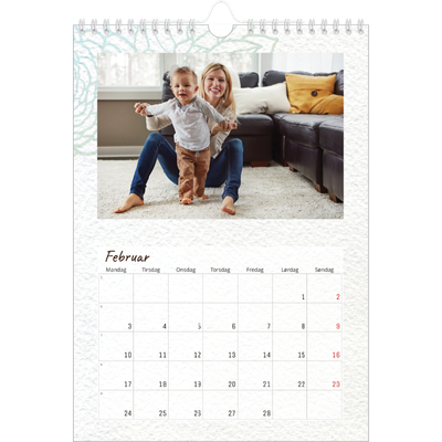 Fotokalender A4 (20 x 30 cm) — Blomstret indpakning [Februar]