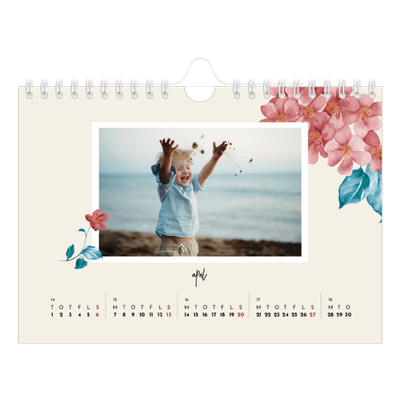 A5 Foto Kalender — Malte blomster [April]