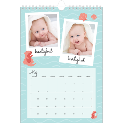 Fotokalender A4 (20 x 30 cm) — Søde dyr [kalender forside]