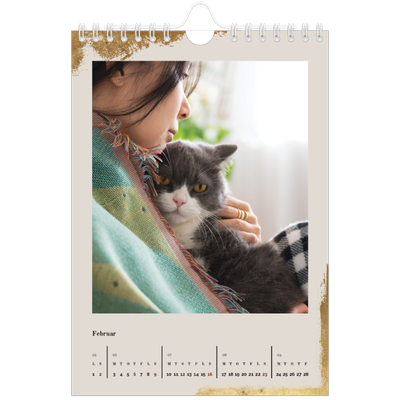A5 Foto Kalender — Classic Gold [Februar]