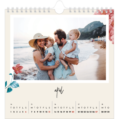 Årskalender kvadratisk — Malte blomster [April]