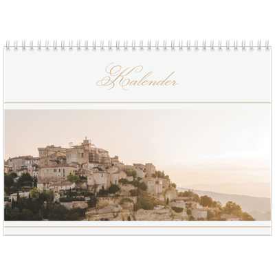 Fotokalender A4 dobbelt (30 x 40 cm) — Elegant guld [kalender forside]