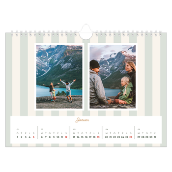 Fotokalender A4 — Skrift og striber