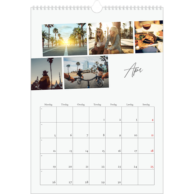 Årskalender A3 — Byferie (hvid) [April]