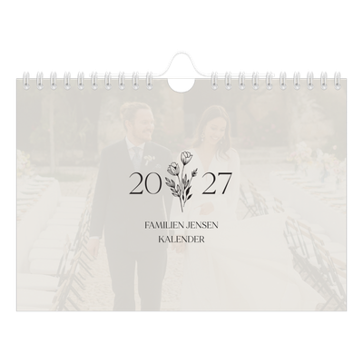 A5 Foto Kalender — Initialer i blomst [kalender forside]