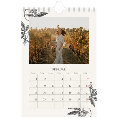 A5 Foto Kalender — Blek & blomst [Februar]