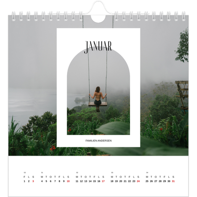 Årskalender kvadratisk — Den åbne bue [Januar]
