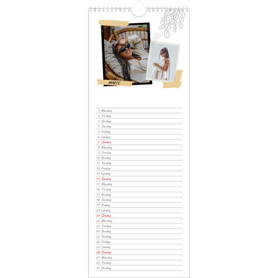 Køkkenkalender  — Scrapbook stil [Marts]