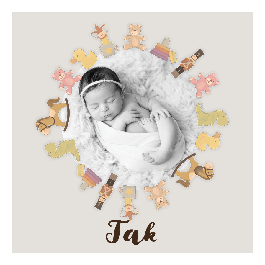 Takkekort — Lille teddybjørn