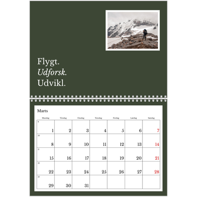 Fotokalender A4 dobbelt (30 x 40 cm) — Redaktionel Jord [Marts]