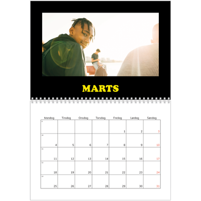 Fotokalender A4 dobbelt (30 x 40 cm) — Sjov type [Marts]