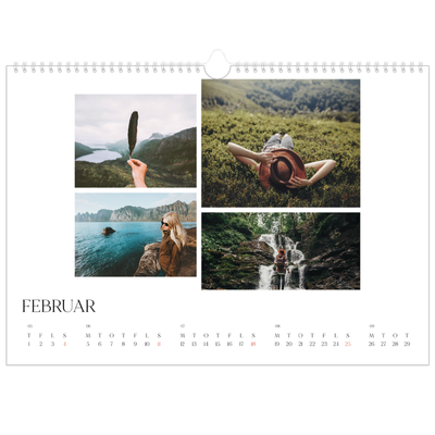 A3 Foto Kalender — Surfing i solnedgangen [Februar]