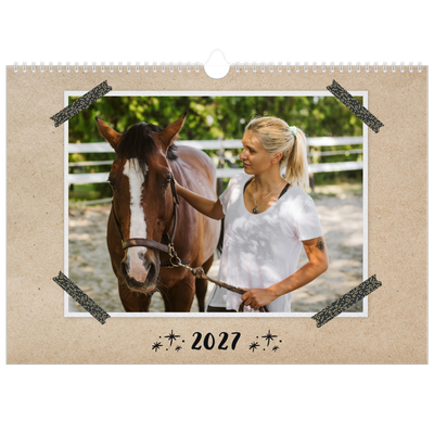 A3 Foto Kalender — Naturmatriale og tape [kalender forside]