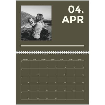 Fotokalender A4 dobbelt (30 x 40 cm) — Moderne og dristig [April]