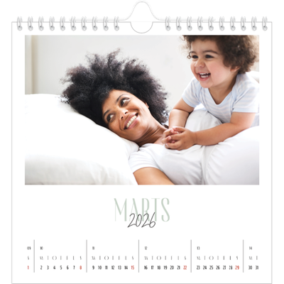 Årskalender kvadratisk — Flere fonter [Marts]