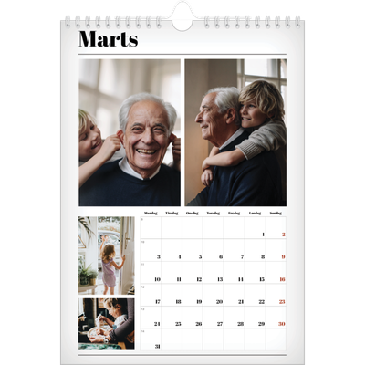 Fotokalender A4 (20 x 30 cm) — Avisstil [Marts]
