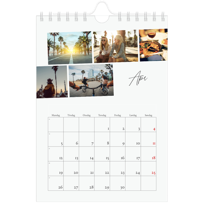 A5 Foto Kalender — Byferie (hvid) [April]