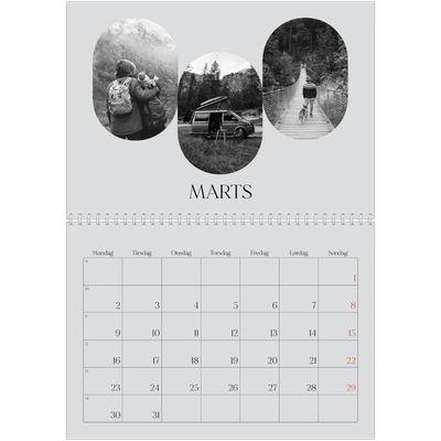 Fotokalender A4 dobbelt (30 x 40 cm) — Den åbne vej [Marts]