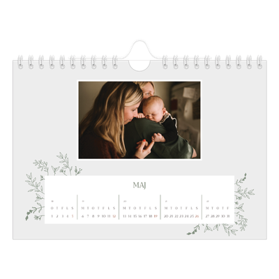 A5 Foto Kalender — Håndtegnet blomster [kalender forside]