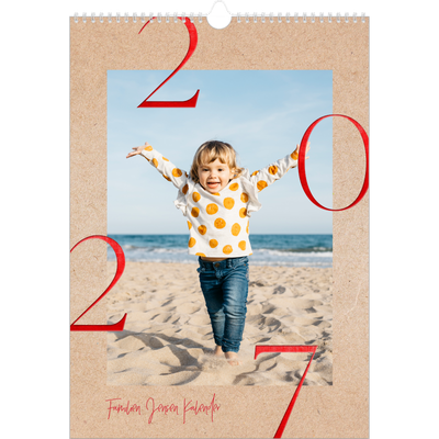 Årskalender A3 — Røde elementer [kalender forside]