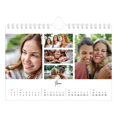A5 Foto Kalender — Billedcollage [Februar]