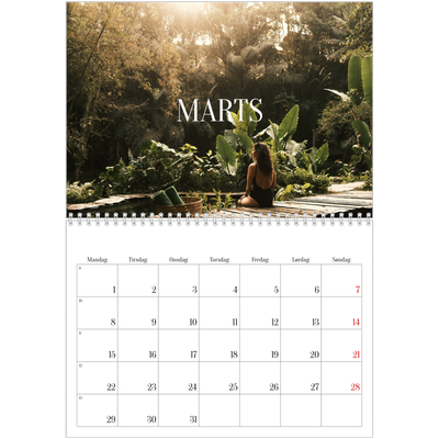 Fotokalender A4 dobbelt (30 x 40 cm) — Endeløs flugt [Marts]