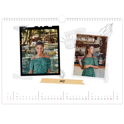 A3 Foto Kalender — Scrapbook stil [Maj]
