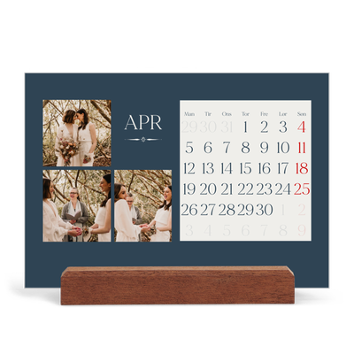 Staffeli kalender - liggende  — Skifer & seriffer [April]