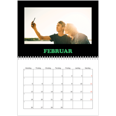 Fotokalender A4 dobbelt (30 x 40 cm) — Sjov type [Februar]