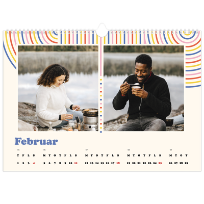A3 Foto Kalender — Retro striber [Februar]