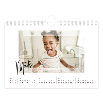 A5 Foto Kalender — Transperant ramme [Marts]