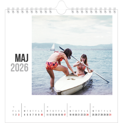 Årskalender kvadratisk — Forkortet tekst [kalender forside]