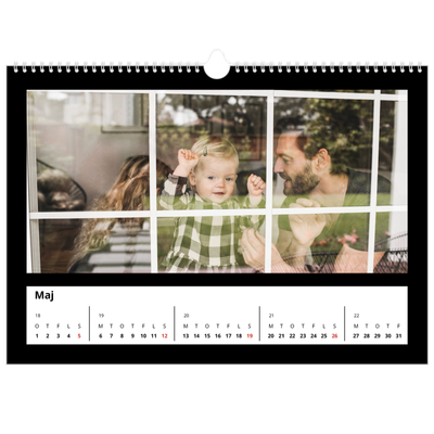 A3 Foto Kalender — Sort ramme [kalender forside]