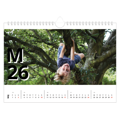 Fotokalender A4 — Bogstav og tal [kalender forside]
