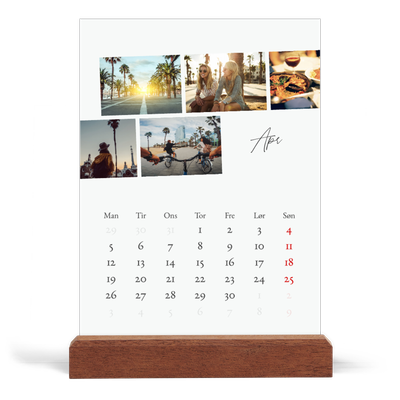 Staffeli kalender - stående  — Byferie (hvid) [April]