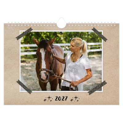 Fotokalender A4 — Naturmatriale og tape [kalender forside]