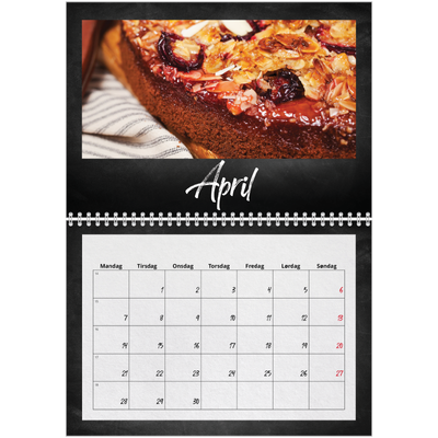 Fotokalender A4 dobbelt (30 x 40 cm) — Tavlestil [April]