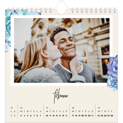 Årskalender kvadratisk — Malte blomster [Februar]