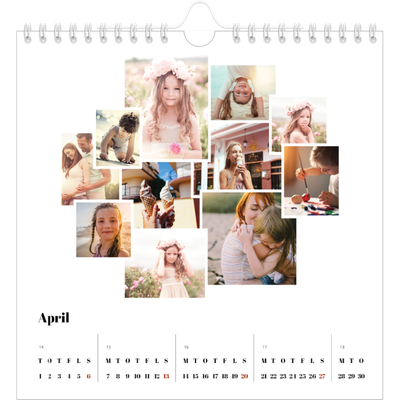 Årskalender kvadratisk — Collage shapes [April]