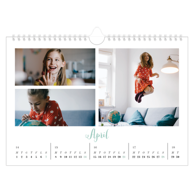 Fotokalender A4 — Hej verden [April]