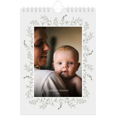 A5 Foto Kalender — Håndtegnet blomster [kalender forside]