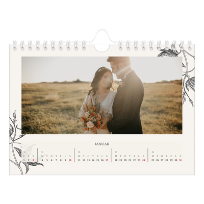 A5 Foto Kalender — Blek & blomst [Januar]
