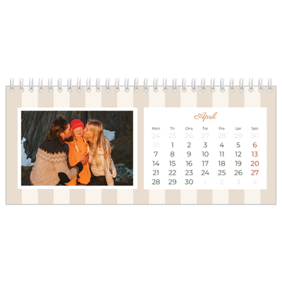 Bordkalendere — Skrift og striber [April]