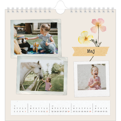 Årskalender kvadratisk — Vintage scrapbooking [kalender forside]