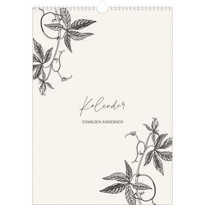 Årskalender A3 — Blek & blomst [kalender forside]