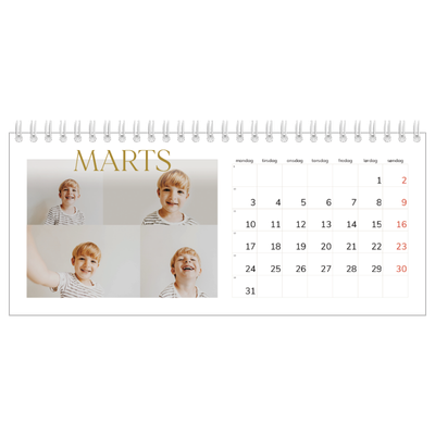 Bordkalendere — Guld stor skrift [Marts]