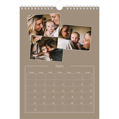Fotokalender A4 (20 x 30 cm) — Vores minder [Marts]