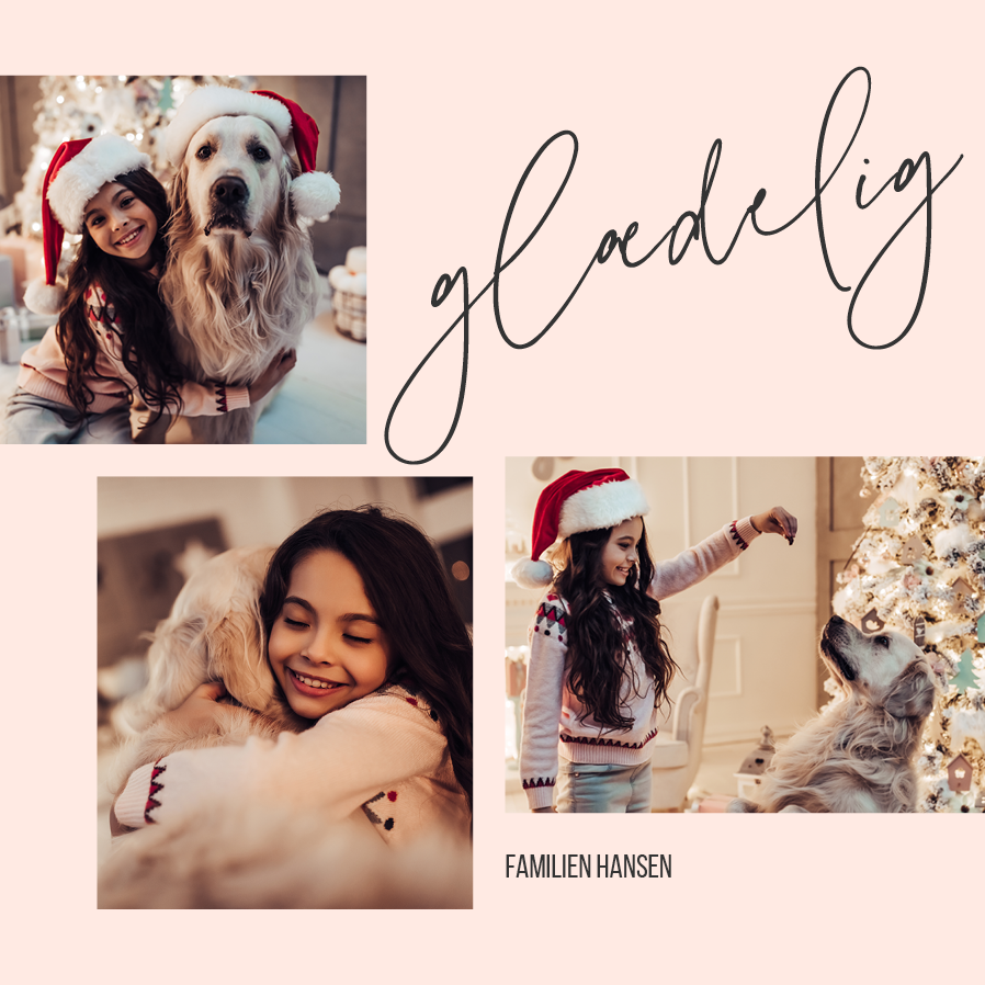 Kort — Lyserød juleglæde