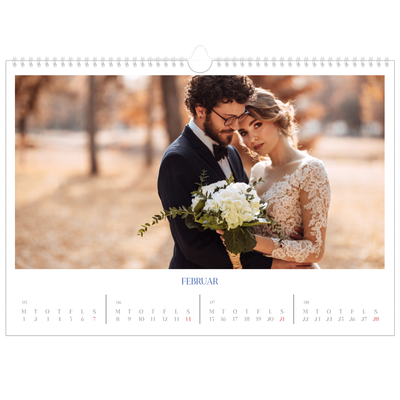 A3 Foto Kalender — Klassisk kobolt [Februar]