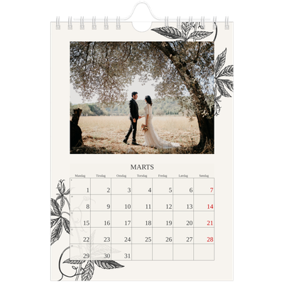 A5 Foto Kalender — Blek & blomst [Marts]